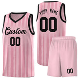 Custom Vertical Striped Pattern Sports Uniform Basketball Jersey Text Team Logo And Number