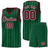 Custom Vertical Striped Pattern Sports Uniform Basketball Jersey Text Team Logo And Number