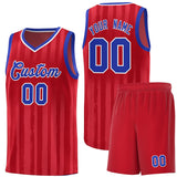 Custom Vertical Striped Pattern Sports Uniform Basketball Jersey Text Team Logo And Number