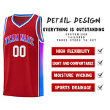 Custom Gradient Fashion Sports Uniform Basketball Jersey Embroideried Your Team Logo Number For Adult