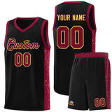 Custom Stitched Team Logo and Number Side Splash Sports Uniform Basketball Jersey For Adult