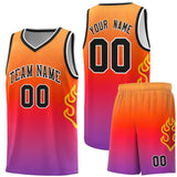 Custom Flame Gradient Fashion Sports Uniform Basketball Jersey Embroideried Your Team Logo Number For Youth