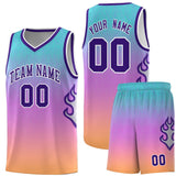 Custom Flame Gradient Fashion Sports Uniform Basketball Jersey Embroideried Your Team Logo Number For Unisex