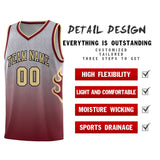 Custom Flame Gradient Fashion Sports Uniform Basketball Jersey Embroideried Your Team Logo Number For Unisex