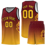 Custom Flame Gradient Fashion Sports Uniform Basketball Jersey Embroideried Your Team Logo Number For Youth