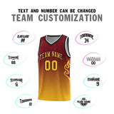 Custom Flame Gradient Fashion Sports Uniform Basketball Jersey Embroideried Your Team Logo Number For Youth