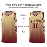 Custom Flame Gradient Fashion Sports Uniform Basketball Jersey Embroideried Your Team Logo Number For Unisex