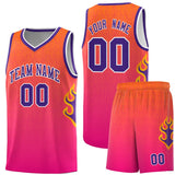 Custom Flame Gradient Fashion Sports Uniform Basketball Jersey Embroideried Your Team Logo Number For Unisex