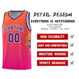 Custom Flame Gradient Fashion Sports Uniform Basketball Jersey Embroideried Your Team Logo Number For Unisex