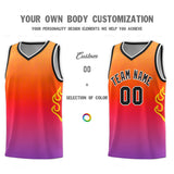 Custom Flame Gradient Fashion Sports Uniform Basketball Jersey Text Your Team Logo And Number For Youth