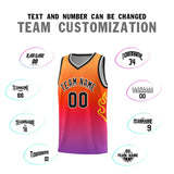 Custom Flame Gradient Fashion Sports Uniform Basketball Jersey Text Your Team Logo And Number For Youth