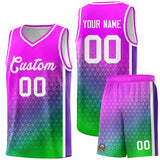 Custom Gradient Design Irregular Shapes Pattern Sports Uniform Basketball Jersey For Adult