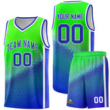 Custom Gradient Design Irregular Shapes Pattern Sports Uniform Basketball Jersey Text Logo Number