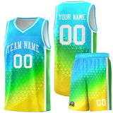 Custom Gradient Design Irregular Shapes Pattern Sports Uniform Basketball Jersey Printed Logo Number