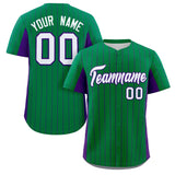 Custom Stripe Baseball Jersey Design Full Button Stitched/Printed Name Number Baseball Casual Jersey For Adults