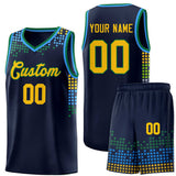 Custom Personalized Square Grid Graffiti Pattern Fashion Sports Uniform Basketball Jersey For Unisex