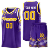 Custom Personalized Square Grid Graffiti Pattern Fashion Sports Uniform Basketball Jersey For Youth