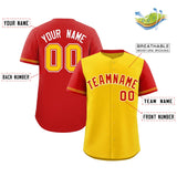 Custom Baseball Jersey Color Block Raglan Sleeves Personalized Text Name Number Team Logo