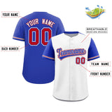 Custom Baseball Jersey Color Block Raglan Sleeves Shirt Customizable Name Number Team Logo