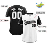 Custom Baseball Jersey Color Block Raglan Sleeves Shirt Customizable Name Number Team Logo