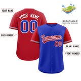 Custom Baseball Jersey Color Block Raglan Sleeves Shirt Customizable Name Number Text