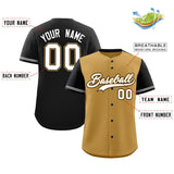 Custom Baseball Jersey Color Block Raglan Sleeves Shirt Customizable Text Name Number Team Logo