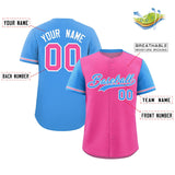 Custom Baseball Jersey Color Block Raglan Sleeves Shirt Customizable Name Number Practice Sport Shirts