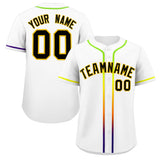 Custom Classic Style Baseball Jersey Personalized Gradient Ribbed Design Short Sleeve Button Down Hipster Jersey For Unisex