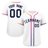 Custom Classic Style Baseball Jersey Personalized Gradient Ribbed Design Short Sleeve Button Down Casual Hiphop Shirts For Unisex