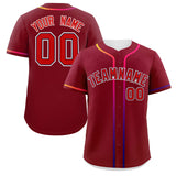 Custom Classic Style Baseball Jersey Personalized Gradient Ribbed Design Short Sleeve Button Down Hipster Jersey For Unisex