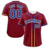 Custom Classic Style Baseball Jersey Personalized Gradient Ribbed Design Short Sleeve Button Down Casual Hiphop Shirts For Unisex