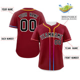 Custom Classic Style Baseball Jersey Personalized Gradient Ribbed Design Short Sleeve Button Down Casual Hiphop Shirts For Unisex