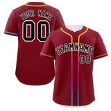 Custom Classic Style Baseball Jersey Personalized Gradient Ribbed Design Short Sleeve Button Down Casual Hiphop Shirts For Unisex