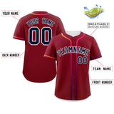 Custom Classic Style Baseball Jersey Personalized Gradient Ribbed Design Short Sleeve Button Down Hipster Jersey For Unisex