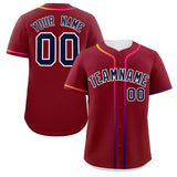 Custom Classic Style Baseball Jersey Personalized Gradient Ribbed Design Short Sleeve Button Down Hipster Jersey For Unisex