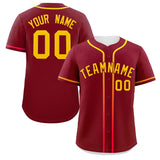 Custom Classic Style Personalized Gradient Ribbed Design Button Down Baseball Jersey Sportswear For Unisex