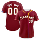 Custom Classic Style Baseball Jersey Personalized Gradient Ribbed Design Button Down Unisex Hip Hop Shirts For Unisex