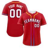Custom Classic Style Personalized Gradient Ribbed Design Button Down Baseball Jersey Sportswear For Unisex