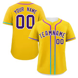 Custom Classic Style Personalized Gradient Ribbed Design Button Down Baseball Jersey Active Game Team Shirt For Unisex 