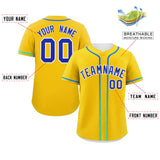 Custom Classic Style Personalized Gradient Ribbed Design Button Down Baseball Jersey Active Game Team Shirt For Unisex 