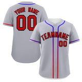 Custom Classic Style Personalized Gradient Ribbed Design Button Down Hip Hop Quick Dry Baseball Jersey For Unisex