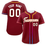 Custom Classic Style Baseball Jersey Personalized Gradient Ribbed Design Button Down Unisex Hip Hop Shirts