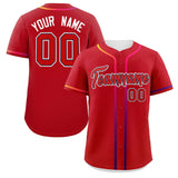 Custom Classic Style Baseball Jersey Personalized Gradient Ribbed Design Button Down Unisex Hip Hop Shirts