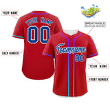 Custom Classic Style Baseball Jersey Personalized Gradient Ribbed Design Button Down Unisex Hip Hop Shirts