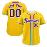 Custom Classic Style Personalized Gradient Ribbed Design Button Down Hip Hop Quick Dry Baseball Jersey For Adults