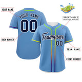Custom Classic Style Personalized Gradient Ribbed Design Button Down Hip Hop Baseball Shirts Streetwear For Adults Boys