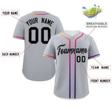 Custom Classic Style Personalized Gradient Ribbed Design Button Down Hip Hop Baseball Shirts Streetwear For Adults Boys