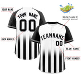 Custom Raglan Sleeves Big Size Gradient Thick Stripe Authentic Baseball Jersey