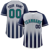 Custom Raglan Sleeves Special style Gradient Thick Stripe Authentic Baseball Jersey