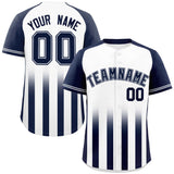 Custom Raglan Sleeves Classic Style Gradient Thick Stripe Authentic Baseball Jersey